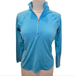 Women’s Nike DRI FIT 1/4 Zip Pullover Jacket Size Small Light Blue